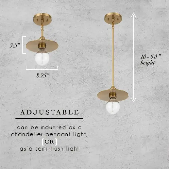 Hello Honey&reg; Daisy Brushed Gold Mini Modern Exposed Bulb Metal Ceiling Light {5}