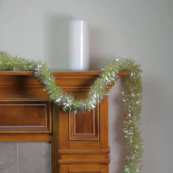 12ft. Starburst Iridescent & Gold Christmas Tinsel Garland {3}