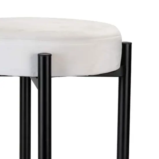 Home Details 18" Velour Vanity Stool White {4}