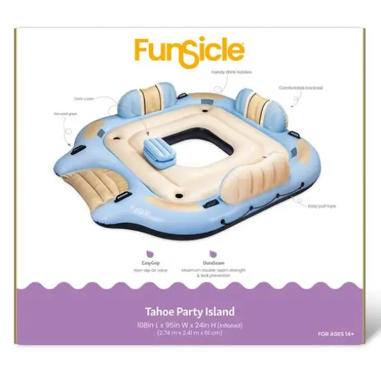Funsicle 9ft. Tahoe Party Island Inflatable Water Float {8}