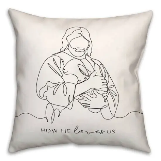 How He Loves Us Pillow 2 18" x 18" Throw Pillow {1}