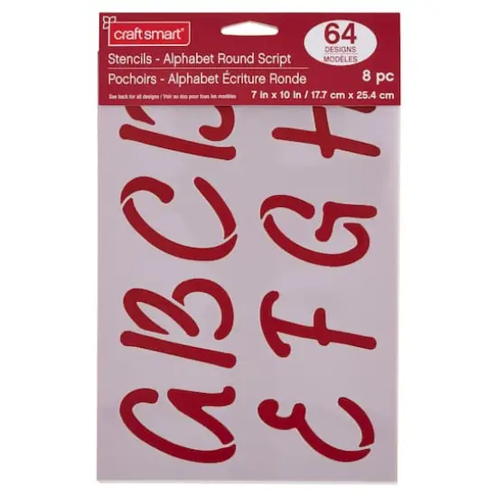 2.5" Round Script Alphabet Stencils by Craft Smart&reg; {3}