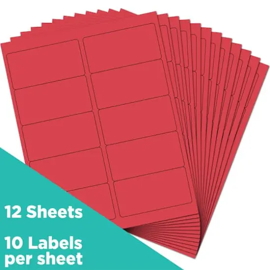 JAM Paper Standard Address Labels, 120ct. Red {4}