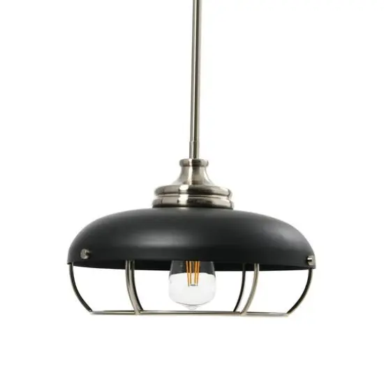 Hello Honey&reg; Robert Stevenson Lighting Presley Caged Dome Metal Ceiling Light Brushed Brass/White {2}