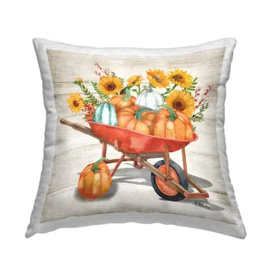 Stupell Industries Rustic Harvest Wagon Outdoor Printed Pillow {1}
