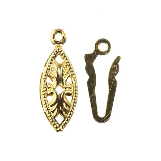 John Bead Must Have Findings 20mm Fish Hook Clasp Set, 9ct. Gold {4}