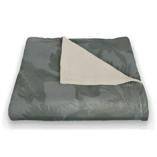 Tones Protea Blooms Coral Fleece Blanket Blue {3}