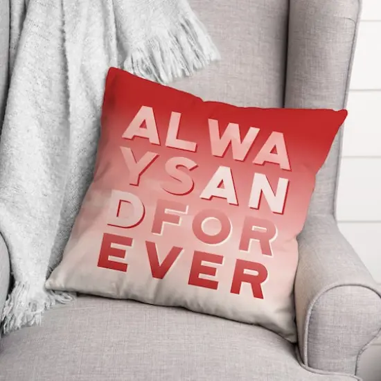 Always Forever Watercolor 16" x 16" Throw Pillow {3}