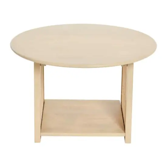 Hello Honey® 26" Bohemian Wood Coffee Table with Woven Cane Sides Blonde Finish {6}