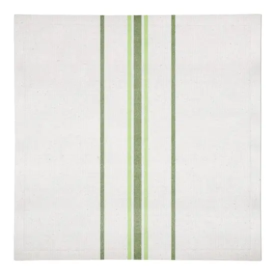 Green Market Stripes Napkin 10" x 10" Cotton Twill Napkin {1}