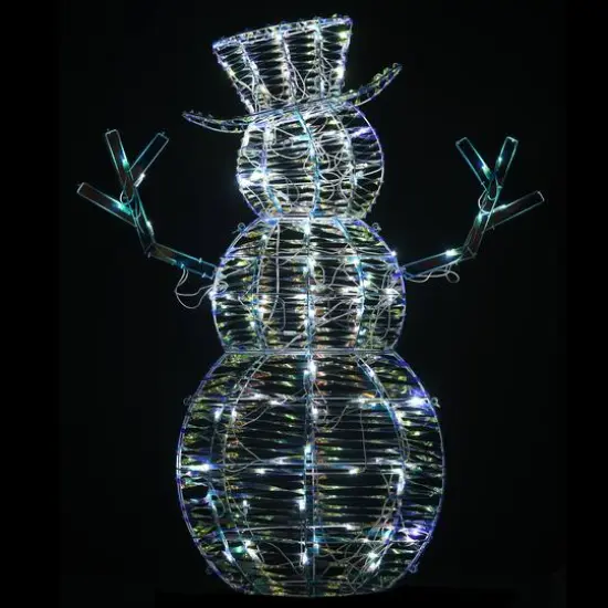 48" Pre-Lit Iridescent Snowman {6}