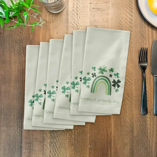 St. Patrick's Day Rainbow 10" x 10" Cotton Twill Napkin {4}
