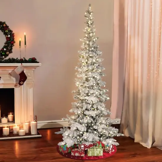 7.5ft. Pre-Lit Whistler Pine Artificial Christmas Tree, Warm White LED Lights {5}