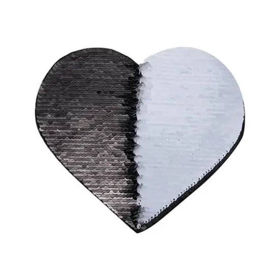 Craft Express Sublimation Heart Shaped Sequin Patches, 2ct. Black/White {1}