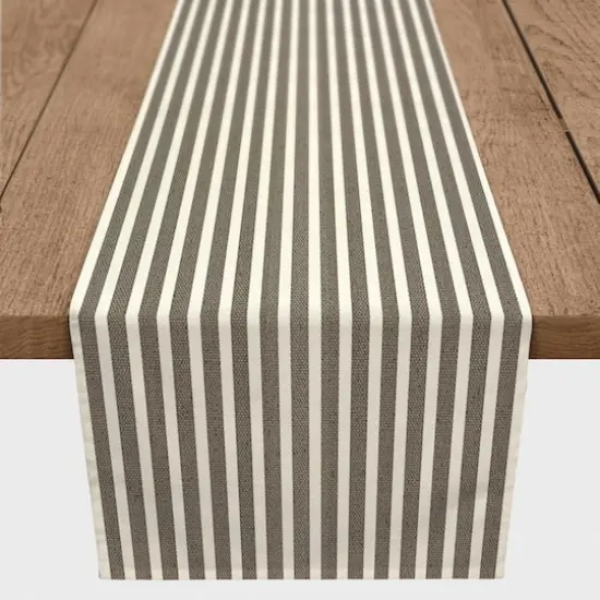 72" Brown Stripes Cotton Twill Table Runner {3}