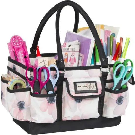 Everything Mary White & Floral Deluxe Store & Tote Craft Organizer {3}