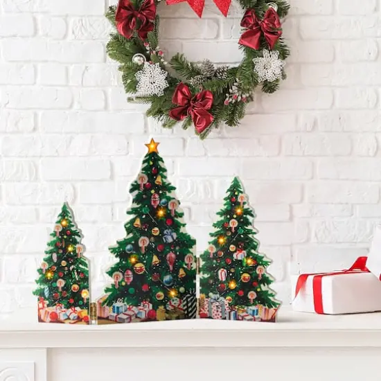 15" Christmas Trees LED Illuminated Folding Scene {3}