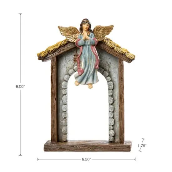 Glitzhome&reg; Multicolor Resin Nativity Figurine Set {9}