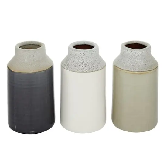 White Porcelain Coastal Style Vase Set {5}