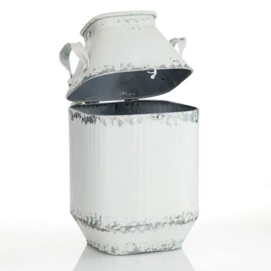 White Metal Decorative Milk Can Set {5}