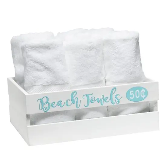 Elegant Designs Large White Wash Coastal Towel Holder, Frame & Toilet Paper Holder Set {8}