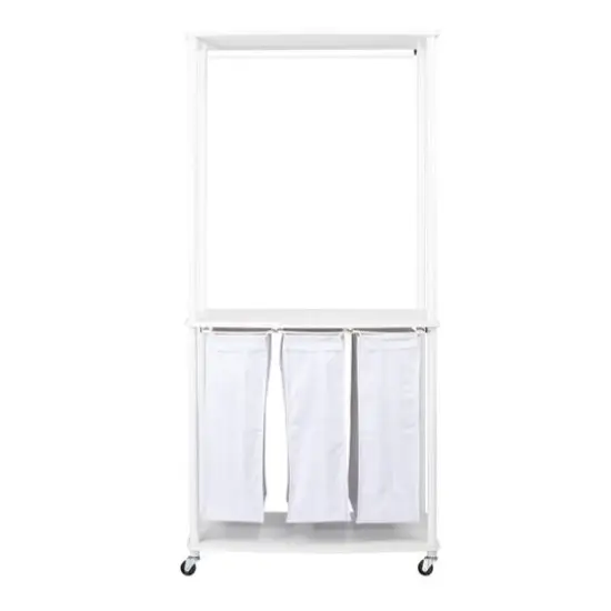 Household Essentials 3-Bag Laundry Center White {9}