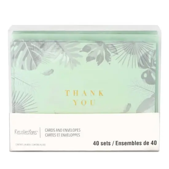 Mint Thank You Flat Cards & Envelopes by Recollections™, 4.25" x 5.5" {1}