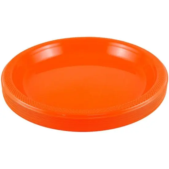 JAM Paper 10.25" Orange Plastic Party Plates, 20ct. Assorted {3}