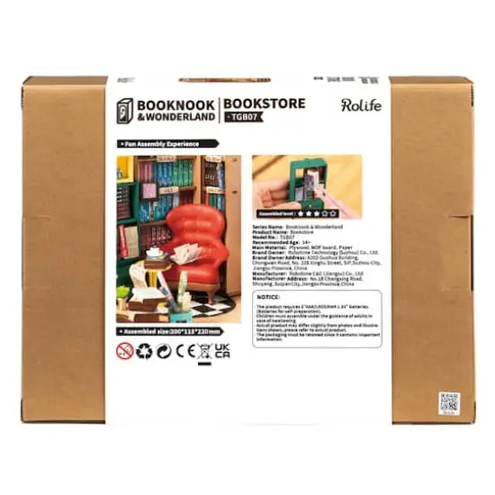 Rolife Bookstore Book Nook Shelf Insert DIY Miniature Kit {12}