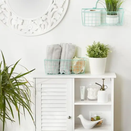 DII&reg; Small Wire Wall Baskets, 2ct. Aqua {6}