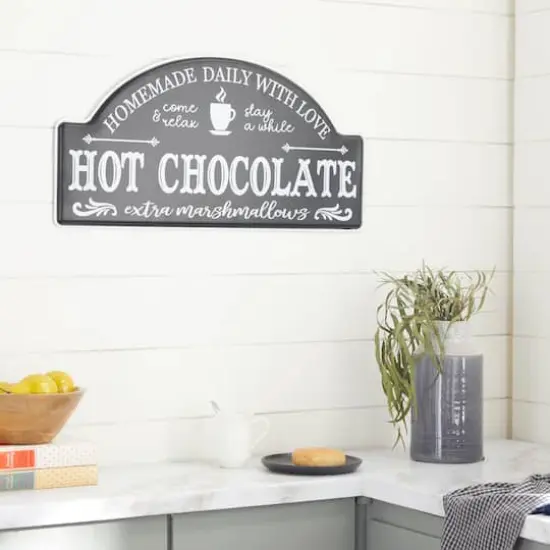 30" Black Hot Chocolate Farmhouse Wall Sign {14}
