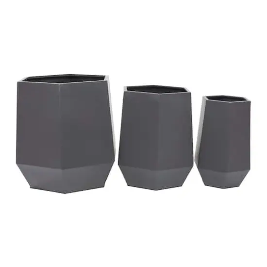 Grey Modern Planter, Set of 3" 21", 16", 11" {1}