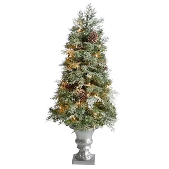 4ft. Pre-Lit English Pine Artificial Christmas Tree, Warm White LED Lights {1}