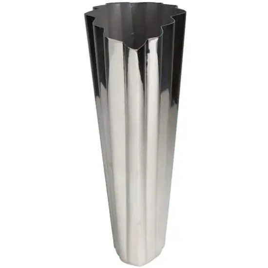12" Silver Stainless Steel Vase with Zig Zag Edging {5}