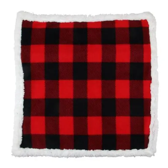 Black & Red Buffalo Plaid Throw Pillow Cover {1}