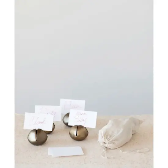 Hello Honey&reg; 2.5" Metal Bell Place Card Holders with Cards Set {3}