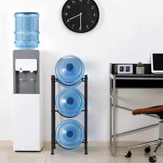 NEX&trade; 3-Tier 5-Gallon Black Water Jug Storage Rack {6}