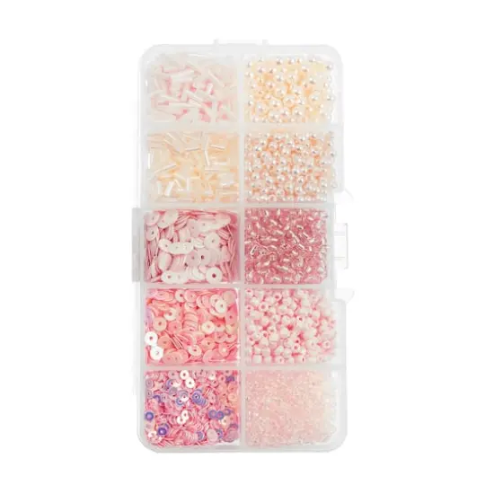 John Bead Mixed Sequins & Beads Kit Pink {1}