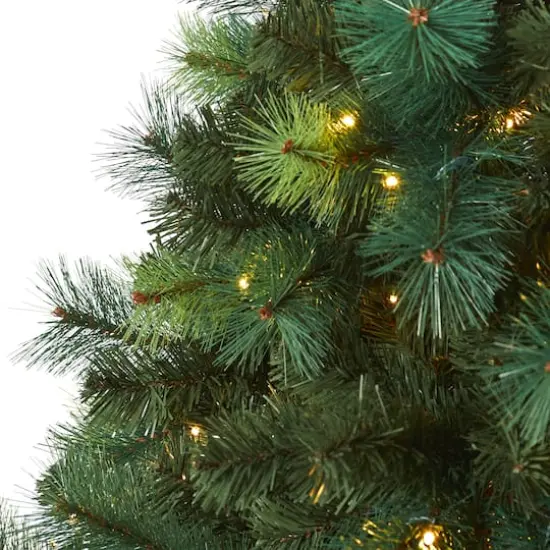 6ft. Pre-Lit Mixed Green Scotch Pine Artificial Christmas Tree with LED Lights {5}
