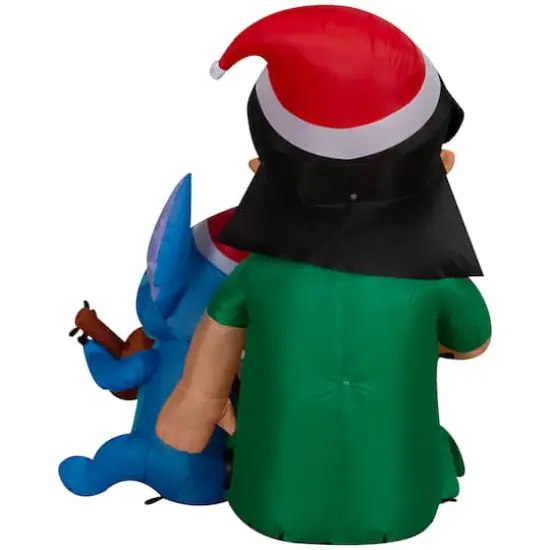 4ft. Airblown&reg; Inflatable Christmas Lilo & Stitch in Santa Hats {3}