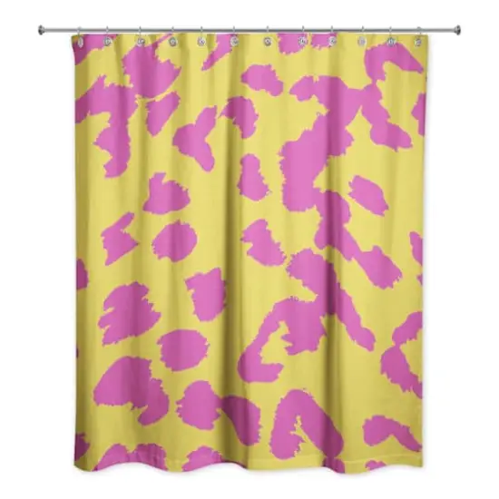 Leopard Shower Curtain Yellow/Pink {3}