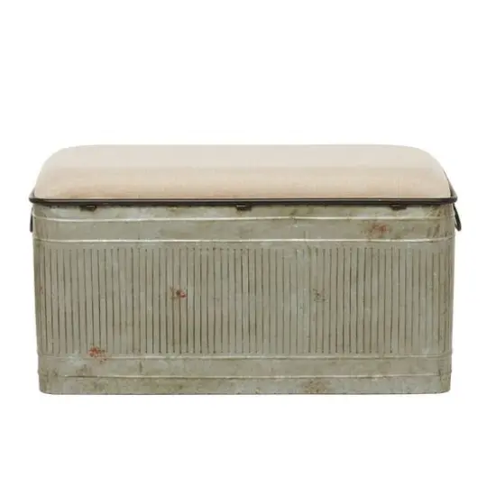 Gray Iron Farmhouse Bench, 19" x 37" x 17" {9}