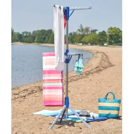 Household Essentials 2-Tier Tripod Clothes Drying Rack Blue {6}