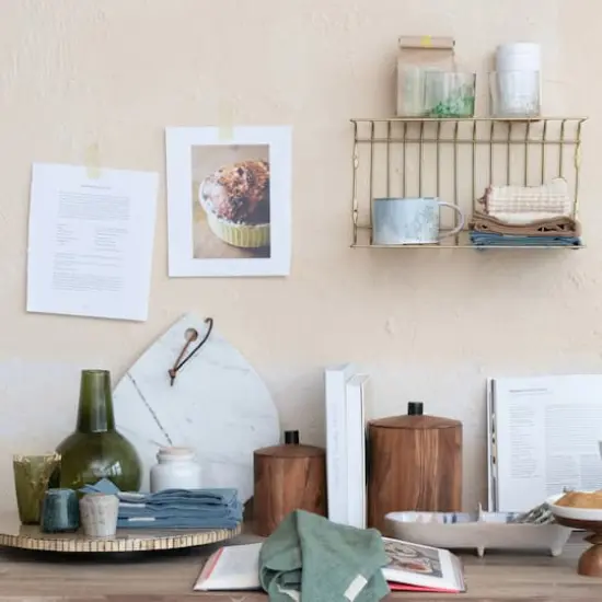 Hello Honey&reg; 14" White M&eacute;lange Marble Board with Handle {5}