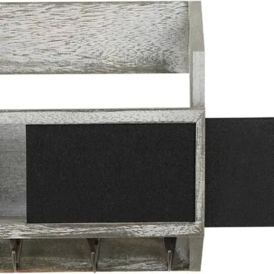 NEX&trade; Wall Mount Mail & Key Holder Organizer with Chalkboard Surface Rustic Gray-Green {5}