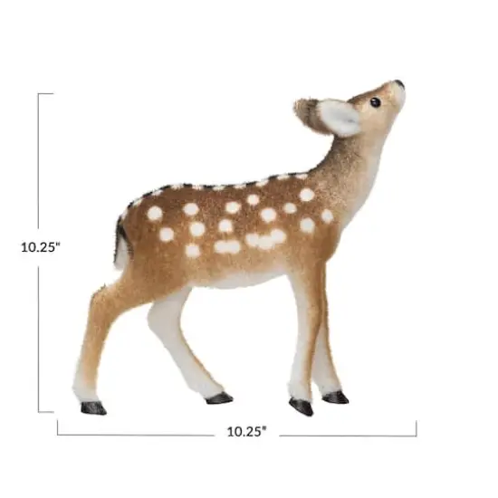Hello Honey&reg; 10.25" Brown & White Flocked Foam Standing Deer {4}