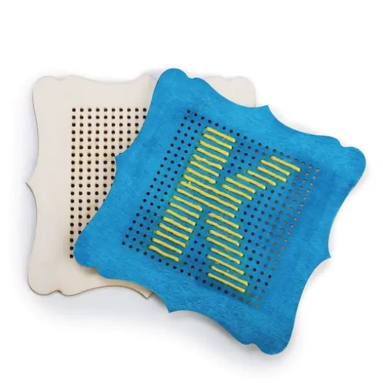 S&S Worldwide&reg; 6.5" x 6.5" Unfinished Wood Stitching Plaque, 24ct. {3}