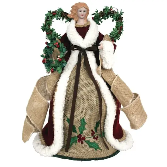 Santa's Workshop 16" Country Poinsettia Angel Tree Topper {1}