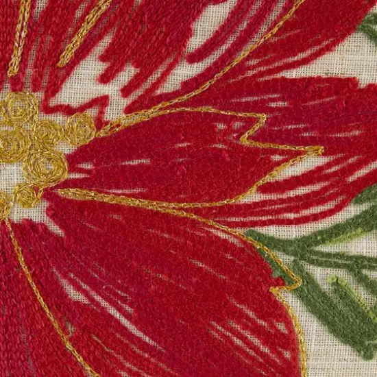 DII&reg; Poinsettia Holly Embroidered Pillow Cover Set {7}