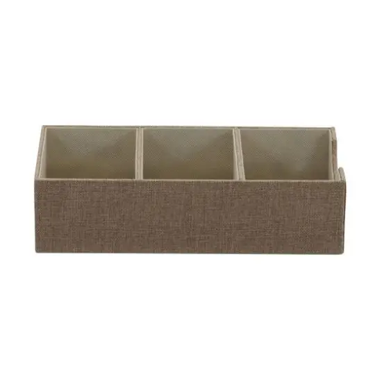 Household Essentials 3-Compartment Drawer Organizer Brown {9}